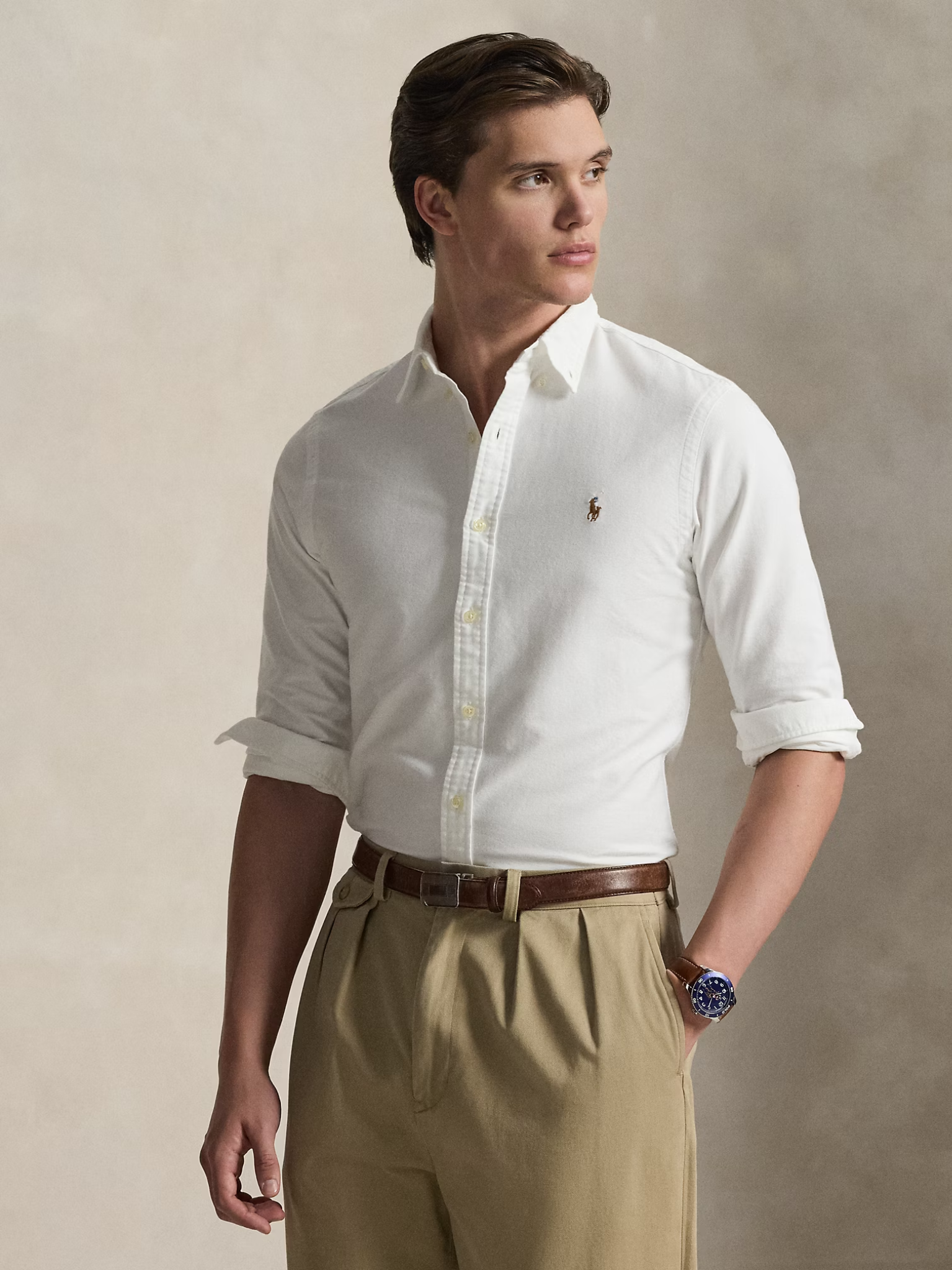 RALPH LAUREN Slim Fit Oxford Shirt White