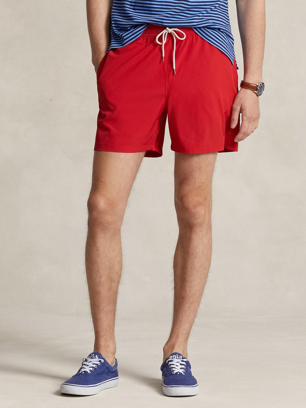 RALPH LAUREN Traveller Swimming Trunks Red