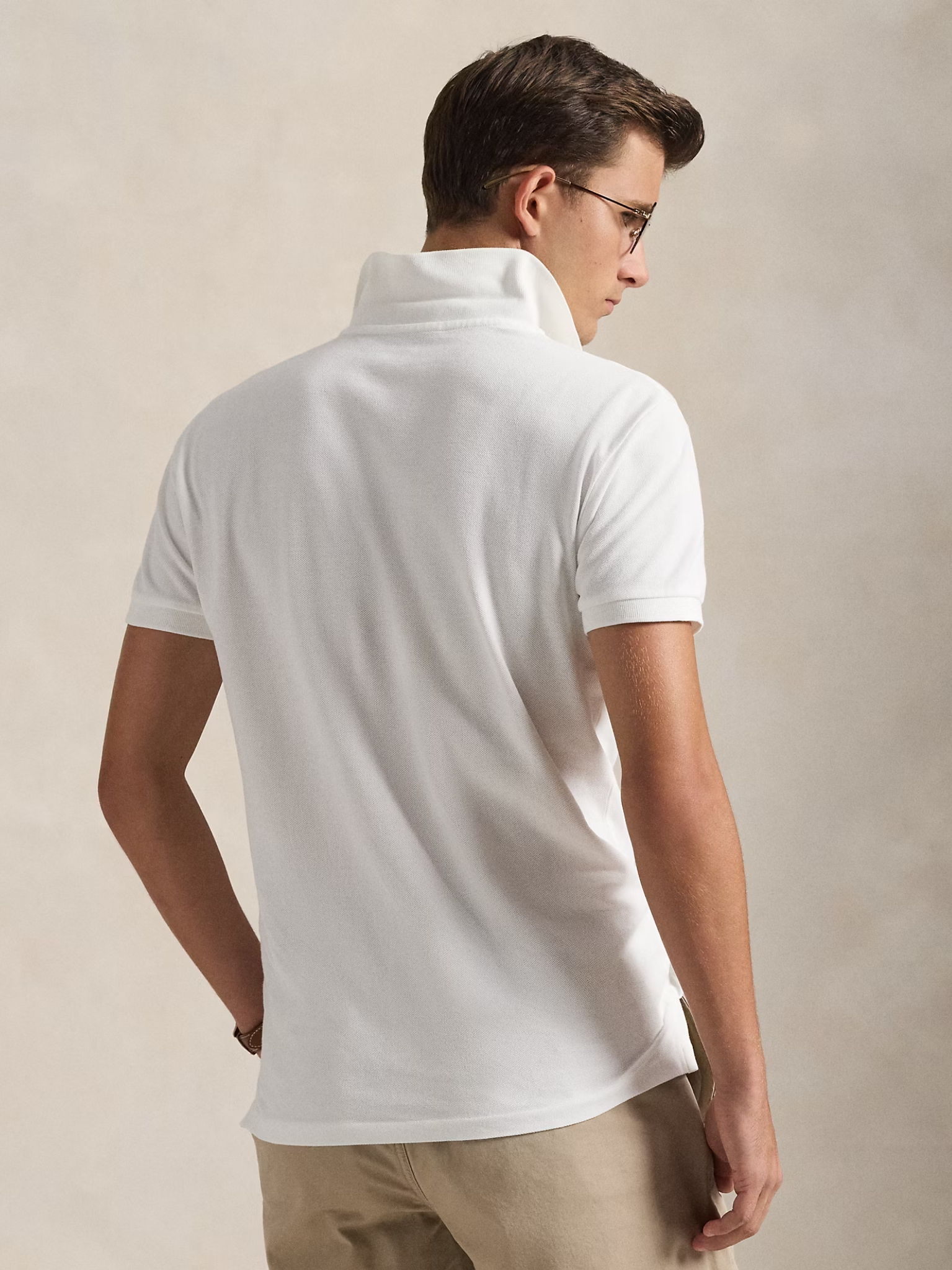 RALPH LAUREN Slim Fit Mesh Polo Shirt White