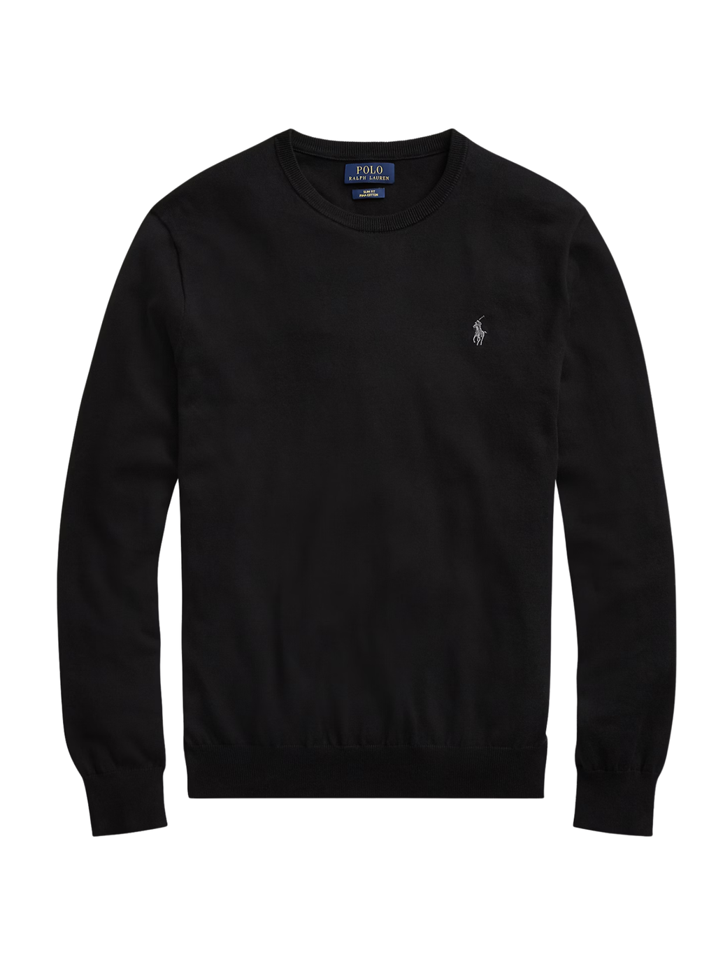 RALPH LAUREN Slim Fit Cotton Jumper Polo Black