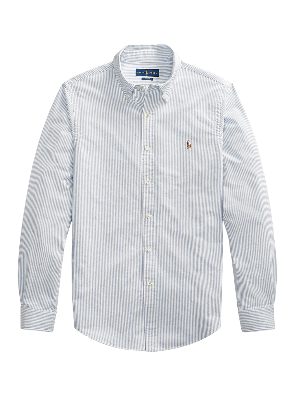 RALPH LAUREN Slim Fit Striped Oxford Shirt Blue/White