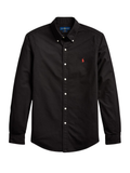 RALPH LAUREN Slim Fit Garment-Dyed Oxford Shirt Polo Black
