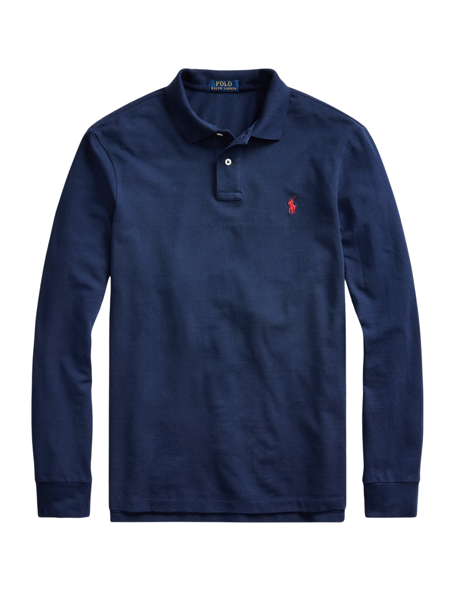 RALPH LAUREN Custom Slim Fit Mesh Polo Shirt Newport Navy