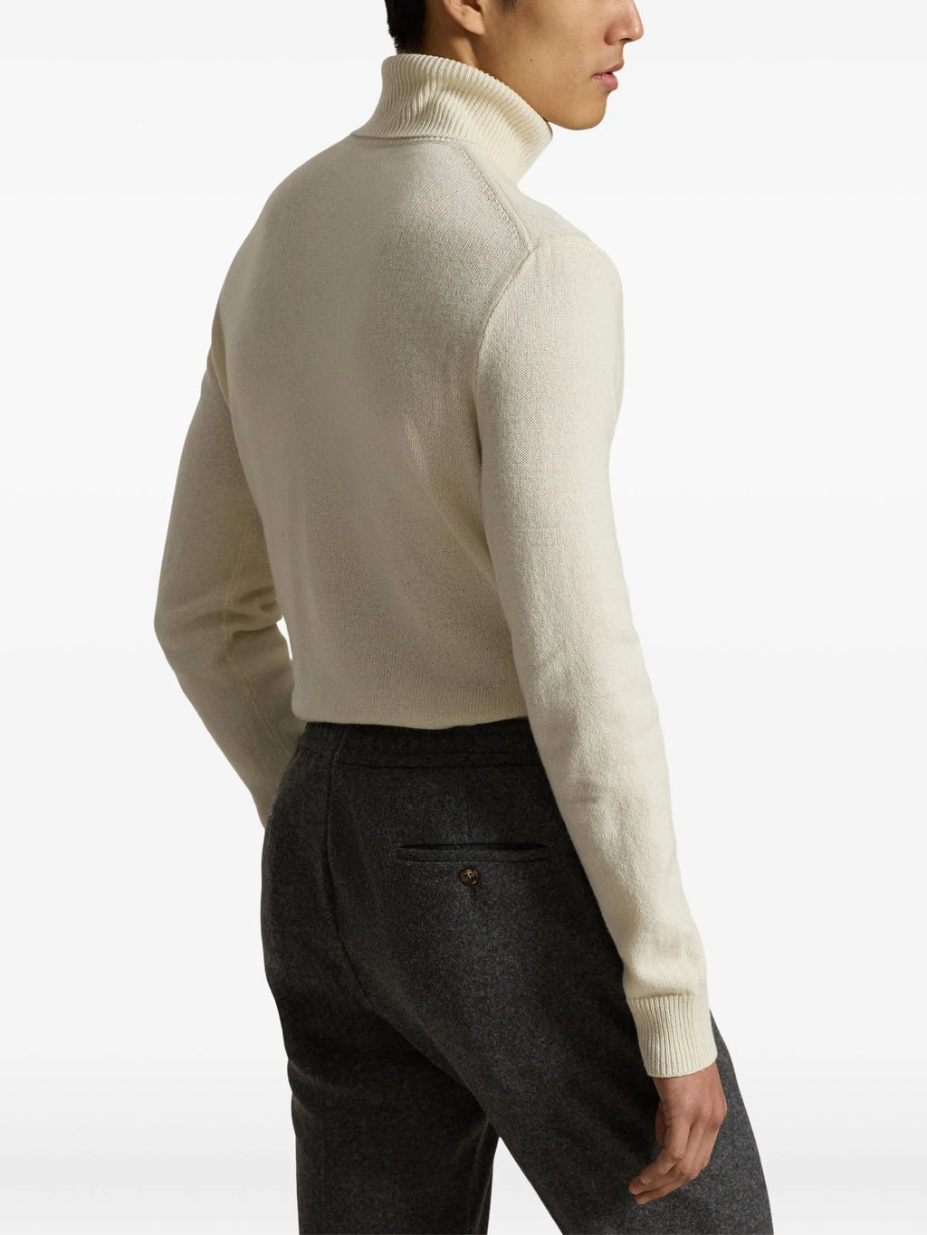 RALPH LAUREN Wool-Cotton Roll Neck Jumper Andover Cream
