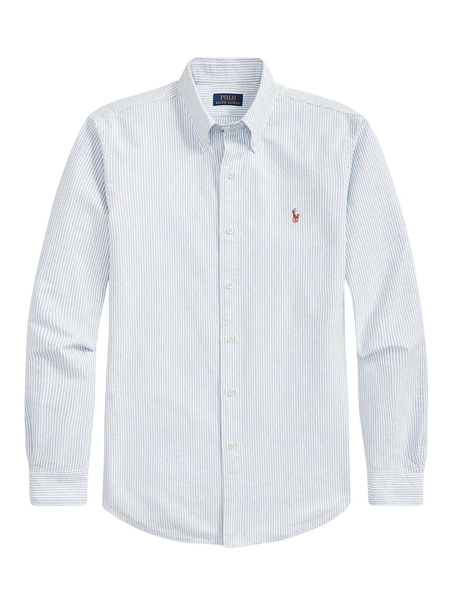 RALPH LAUREN Custom Fit Oxford Shirt Blue/White Stripe