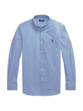 RALPH LAUREN Slim Fit Striped Stretch Poplin Shirt Blue/White Hairline