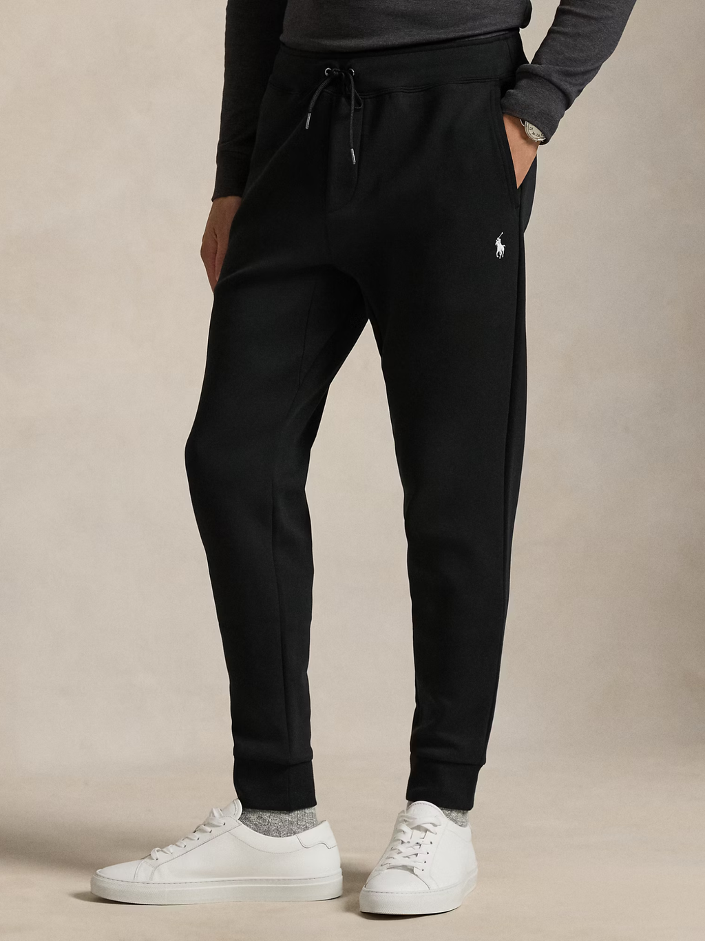 RALPH LAUREN Double-Knit Jogging Bottoms Polo Black