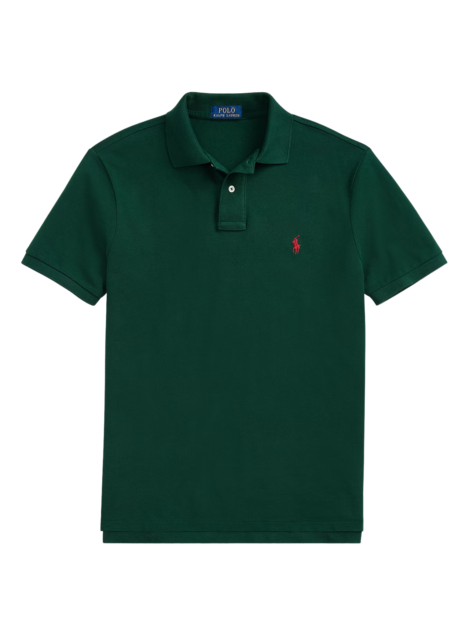 RALPH LAUREN Custom Slim Fit Mesh Polo College Green