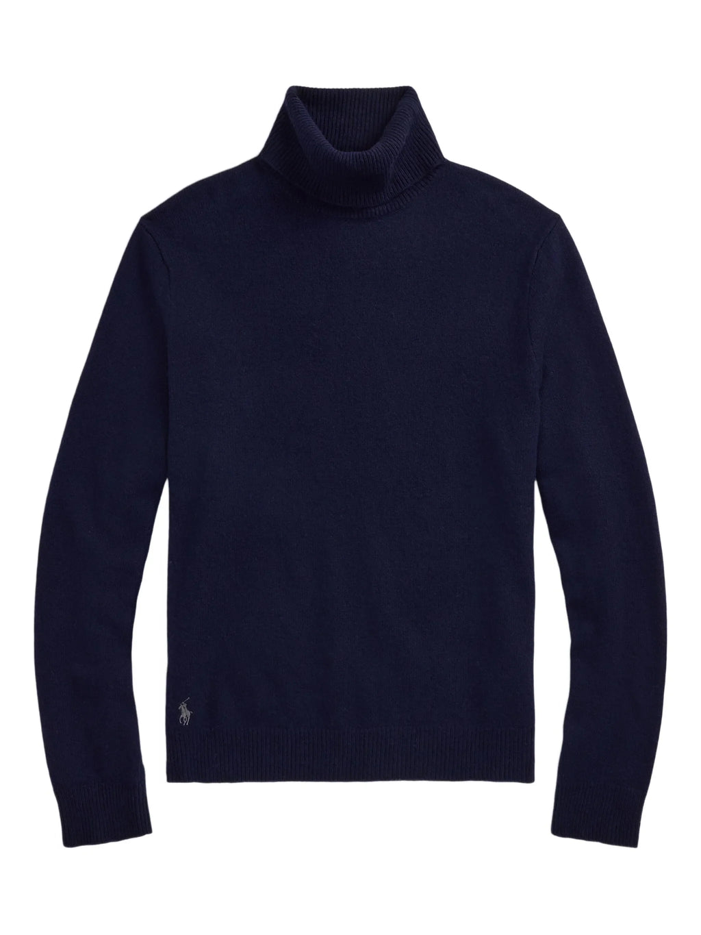 RALPH LAUREN Wool-Cotton Roll Neck Jumper Hunter Navy