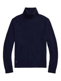 RALPH LAUREN Wool-Cotton Roll Neck Jumper Hunter Navy