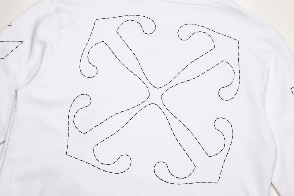 OFF WHITE Sickle sketch technique embroidery arrow Hoodies