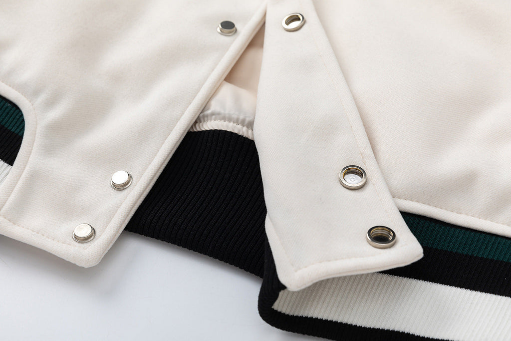 OFF WHITE Men's Blue Cash Wool Varsity Jacket