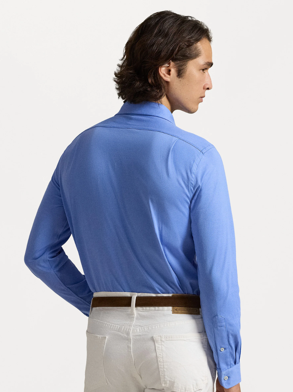 RALPH LAUREN Jersey Spread-Collar Shirt Harbour Island Blue