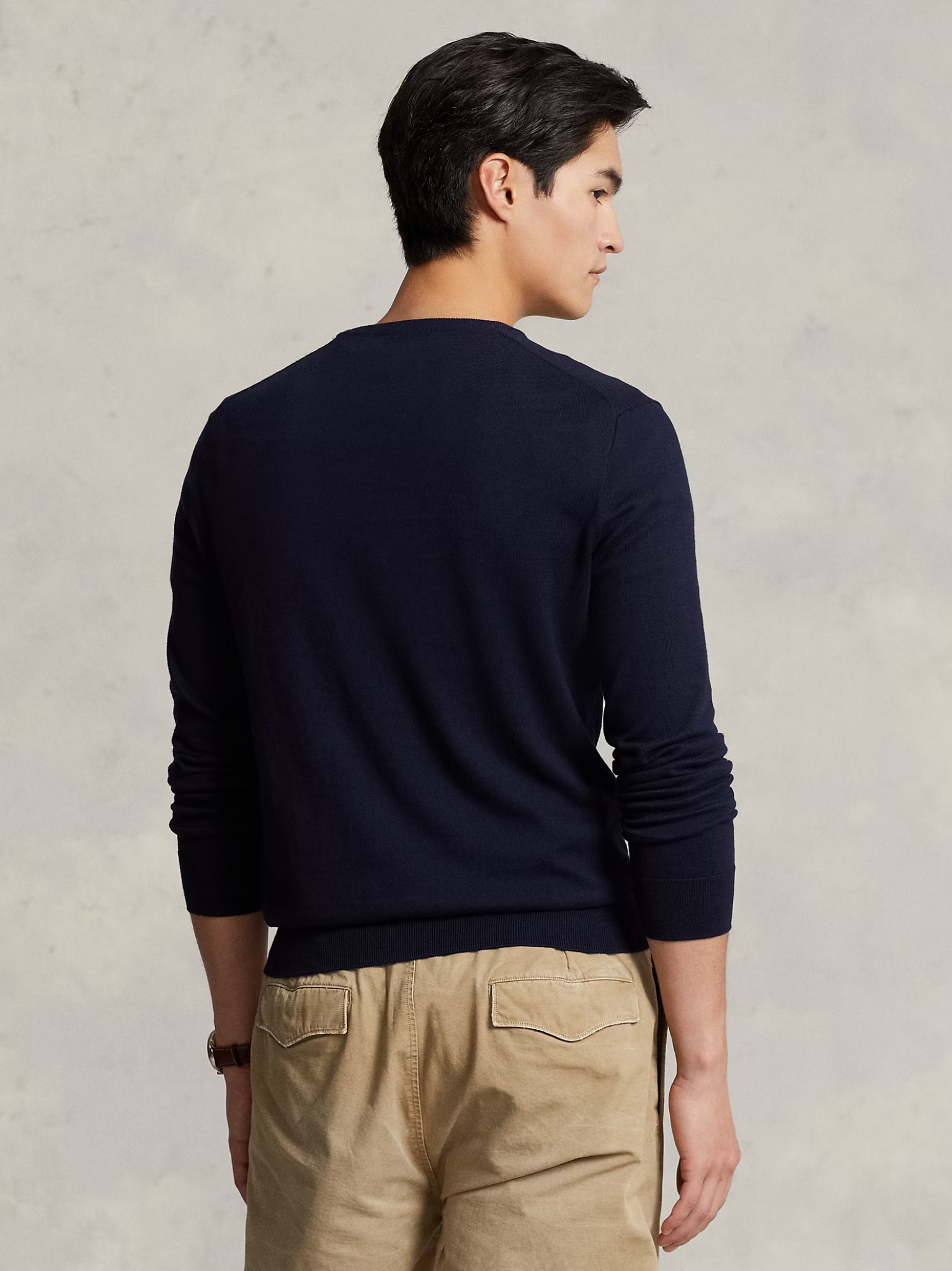 RALPH LAUREN Slim Fit Cotton Jumper Hunter Navy