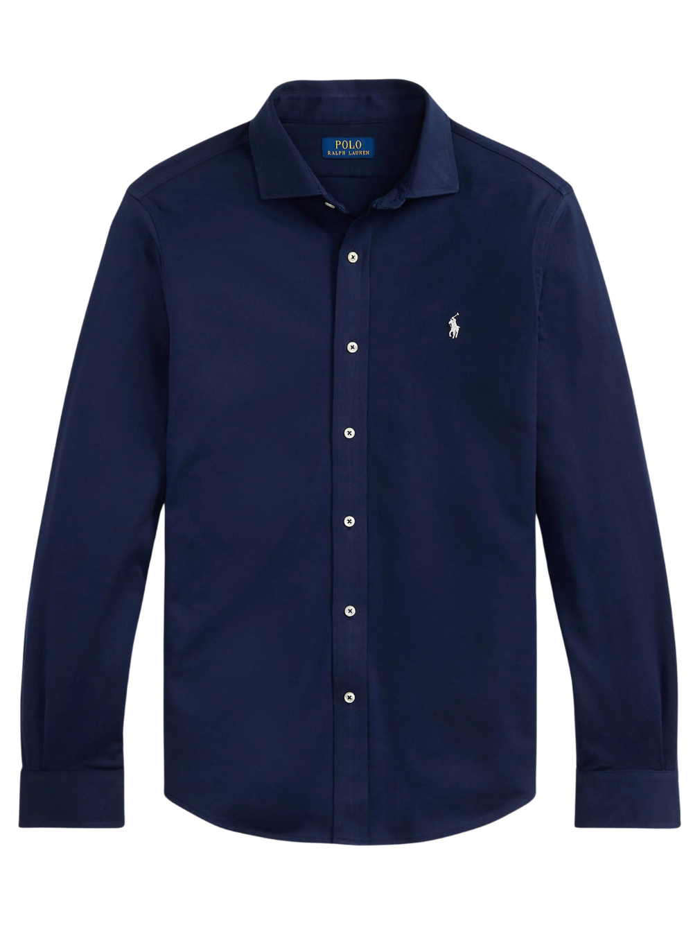 RALPH LAUREN Jersey Spread-Collar Shirt Cruise Navy
