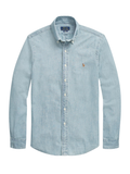 RALPH LAUREN Slim Fit Chambray Shirt Medium Wash