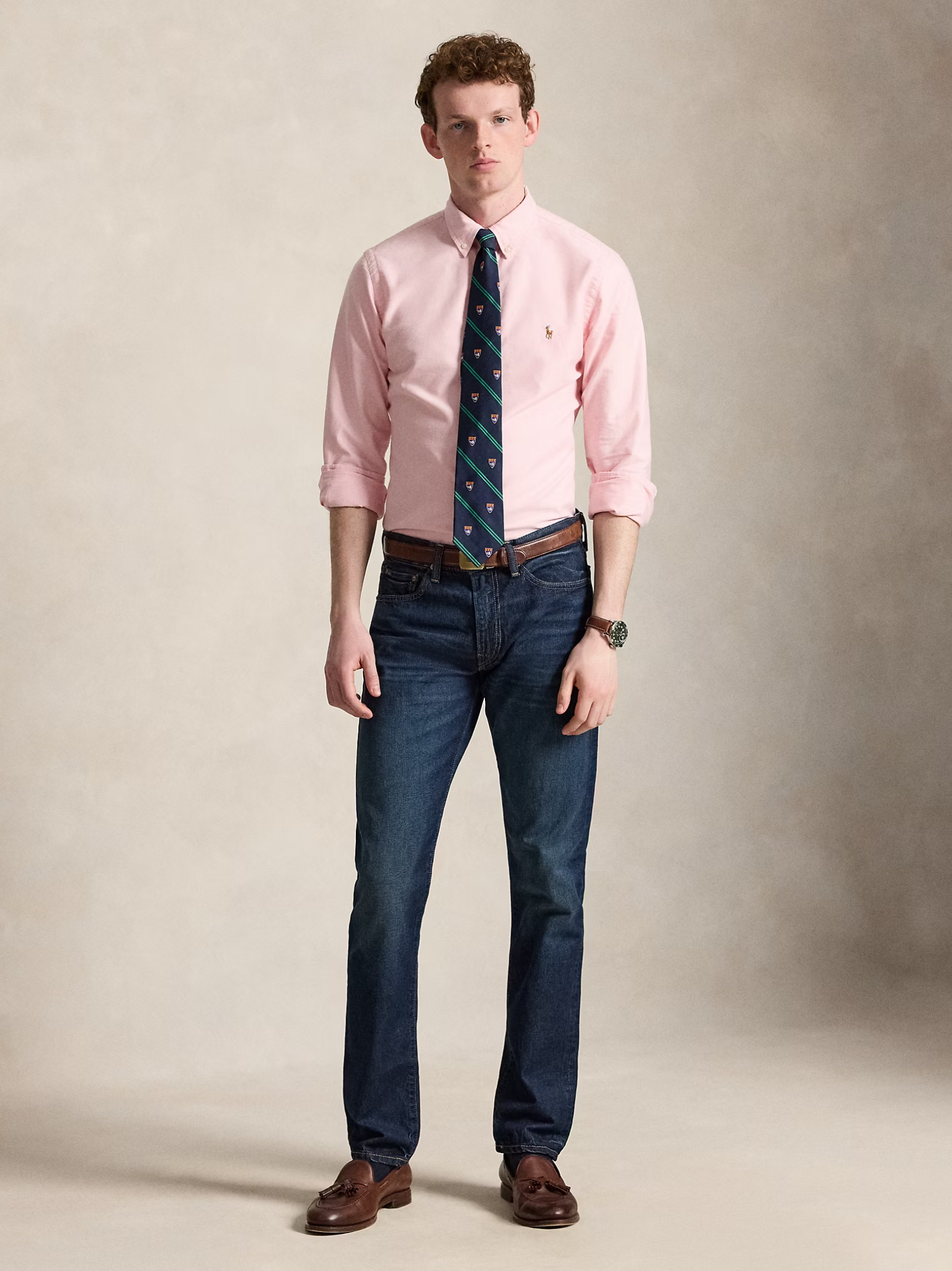 RALPH LAUREN Slim Fit Oxford Shirt Pink