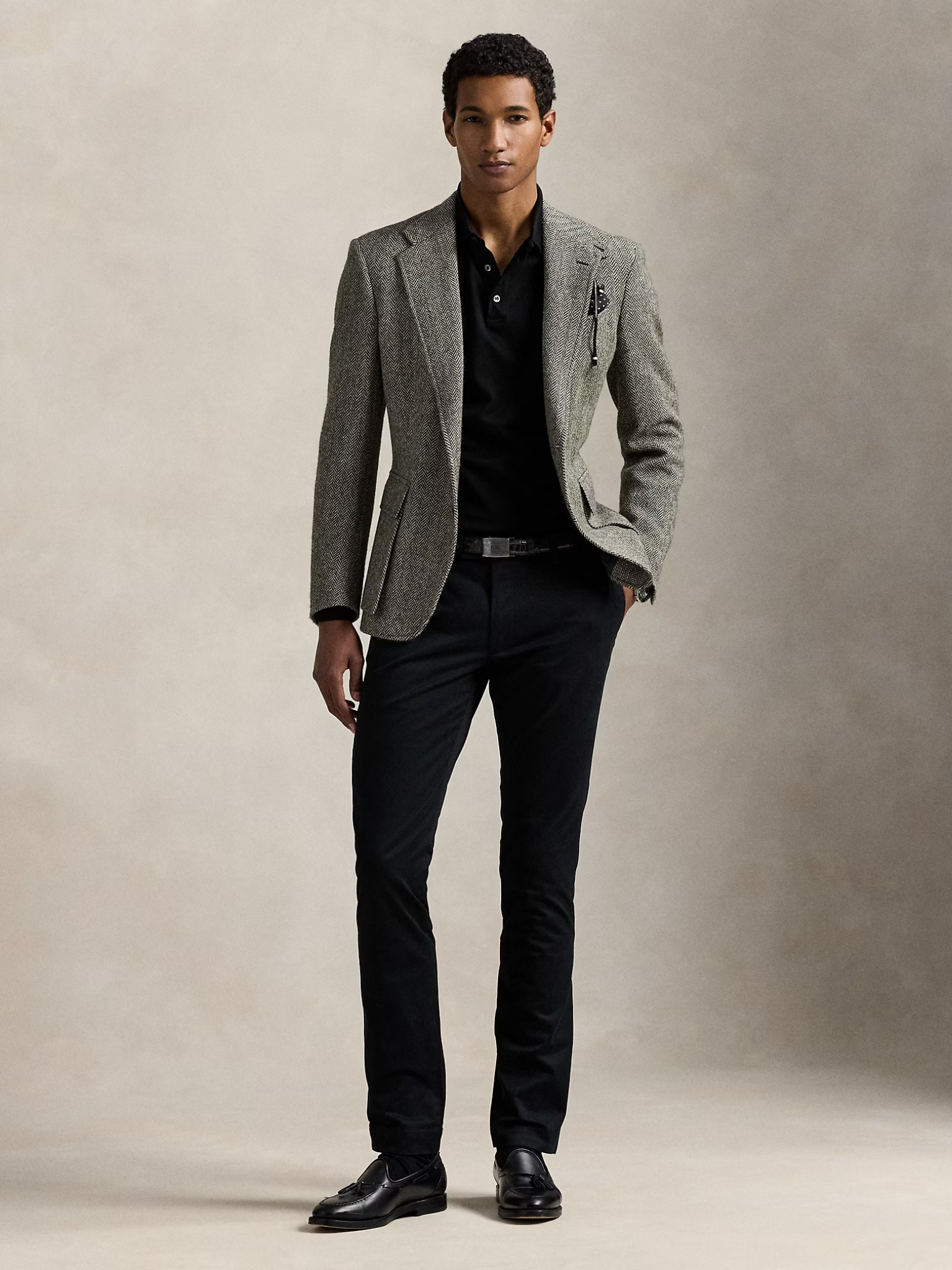 RALPH LAUREN Stretch Slim Fit Chino Trousers Black