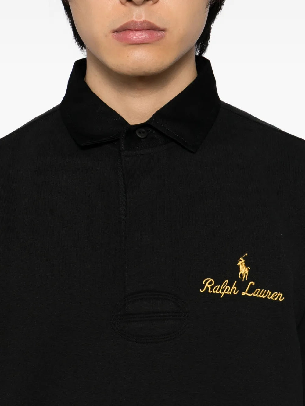 RALPH LAUREN Long Sleeved Rugby Sweatshirt Black