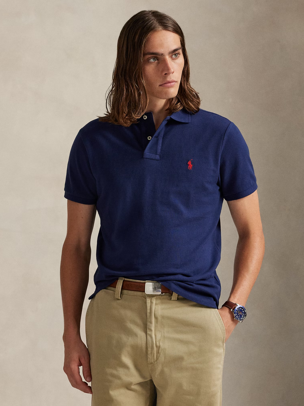 RALPH LAUREN The Iconic Mesh Polo Shirt Newport Navy
