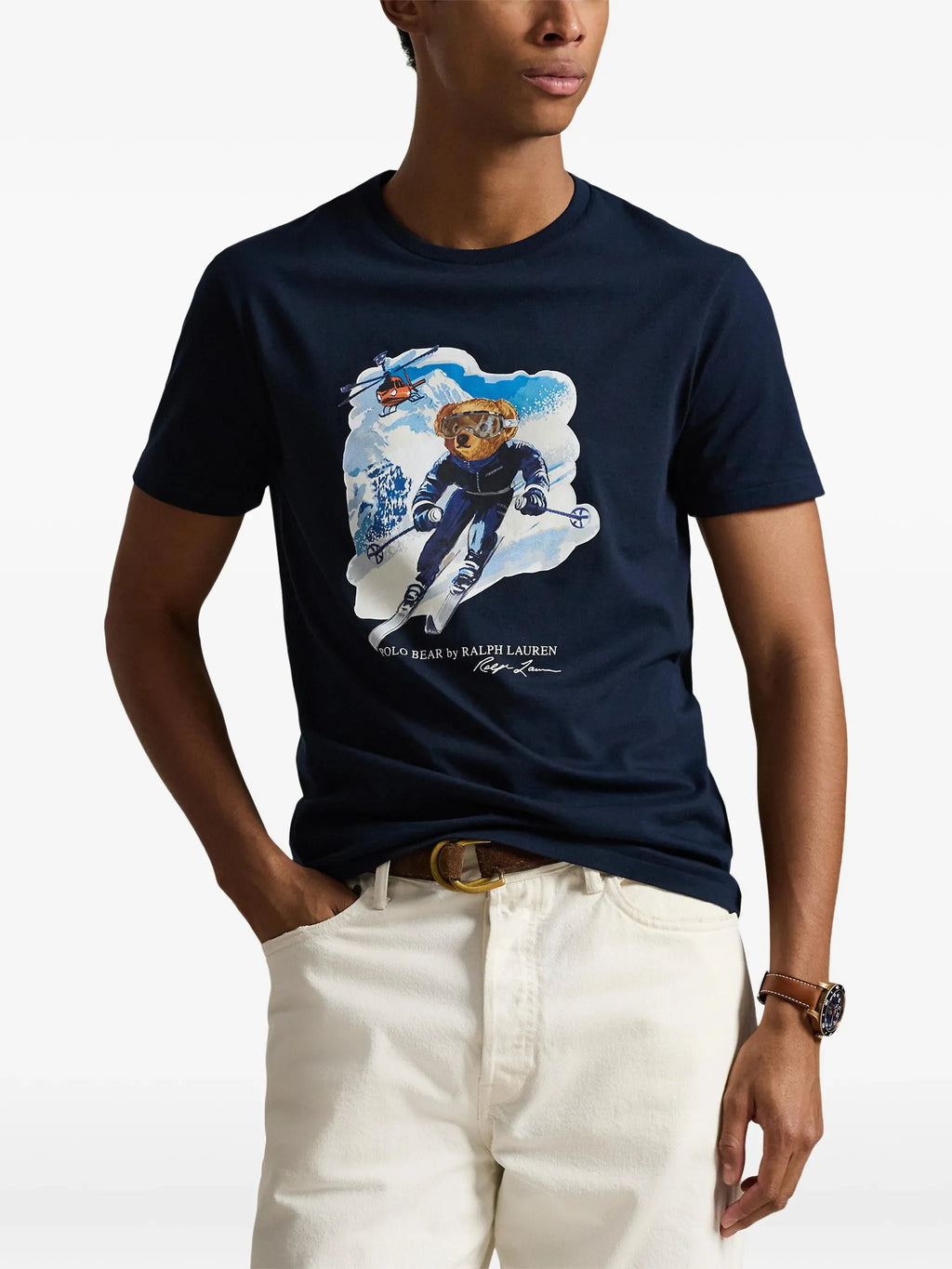 RALPH LAUREN Custom Slim Fit Polo Bear T-Shirt Navy