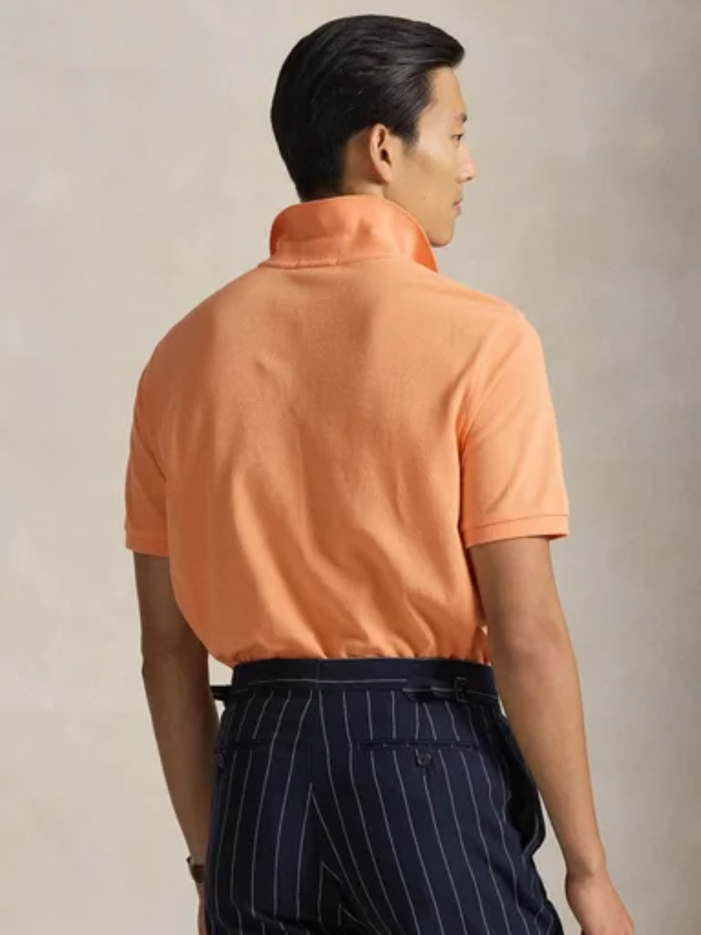 RALPH LAUREN Slim Fit Mesh Polo Shirt Pompano Orange