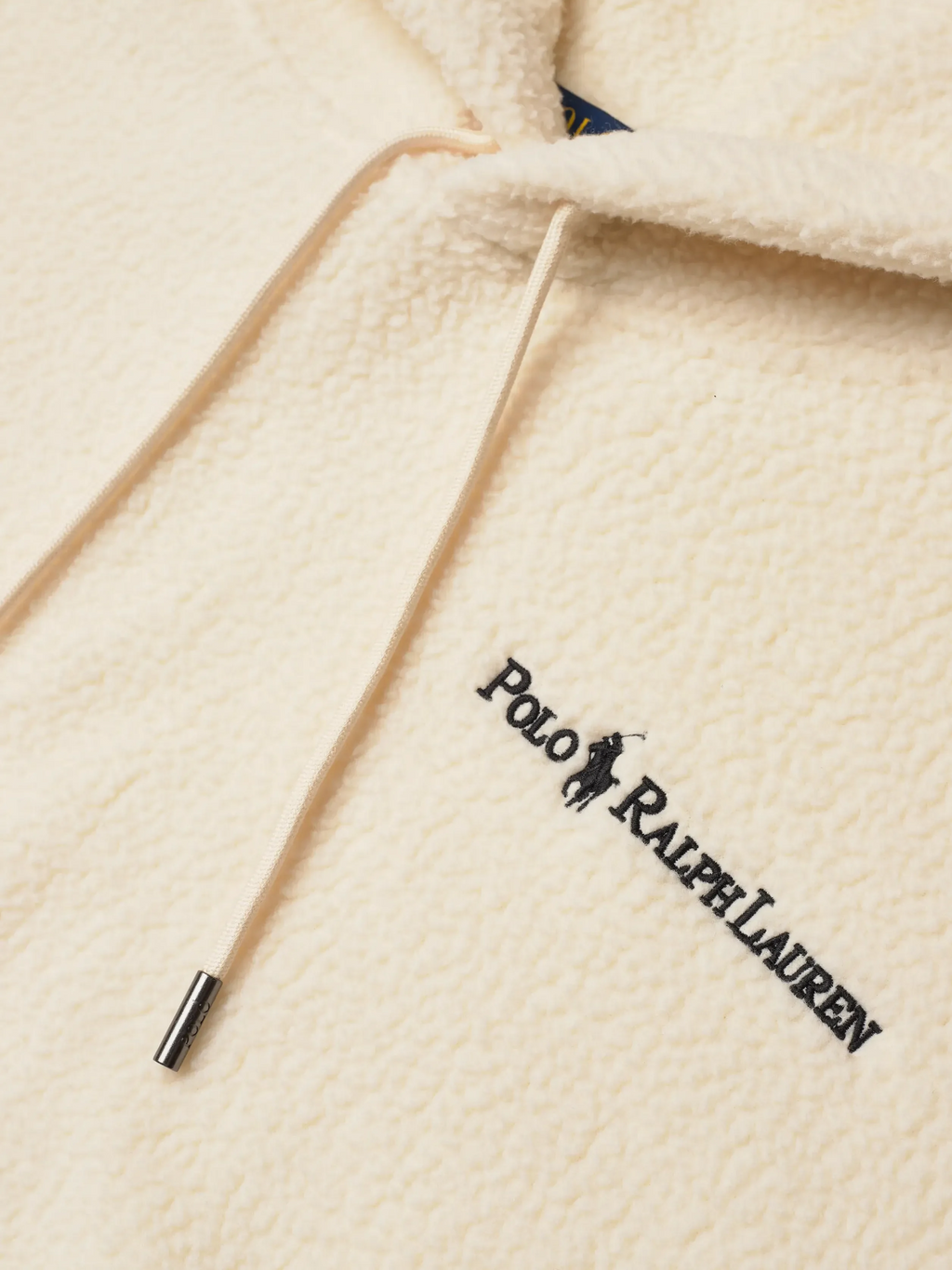 RALPH LAUREN Polo Pile Fleece Hoodie Cream