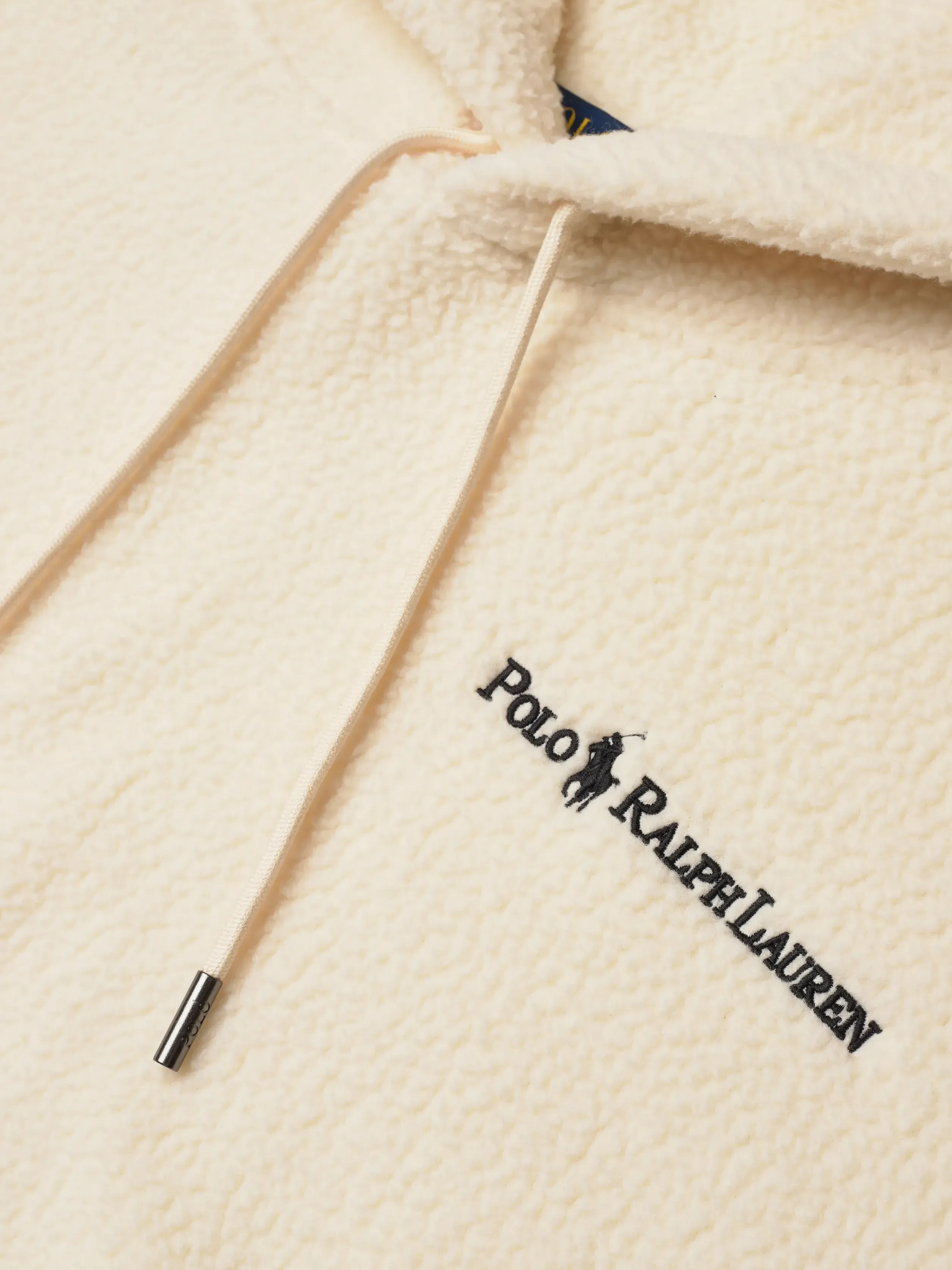 RALPH LAUREN Polo Pile Fleece Hoodie Cream