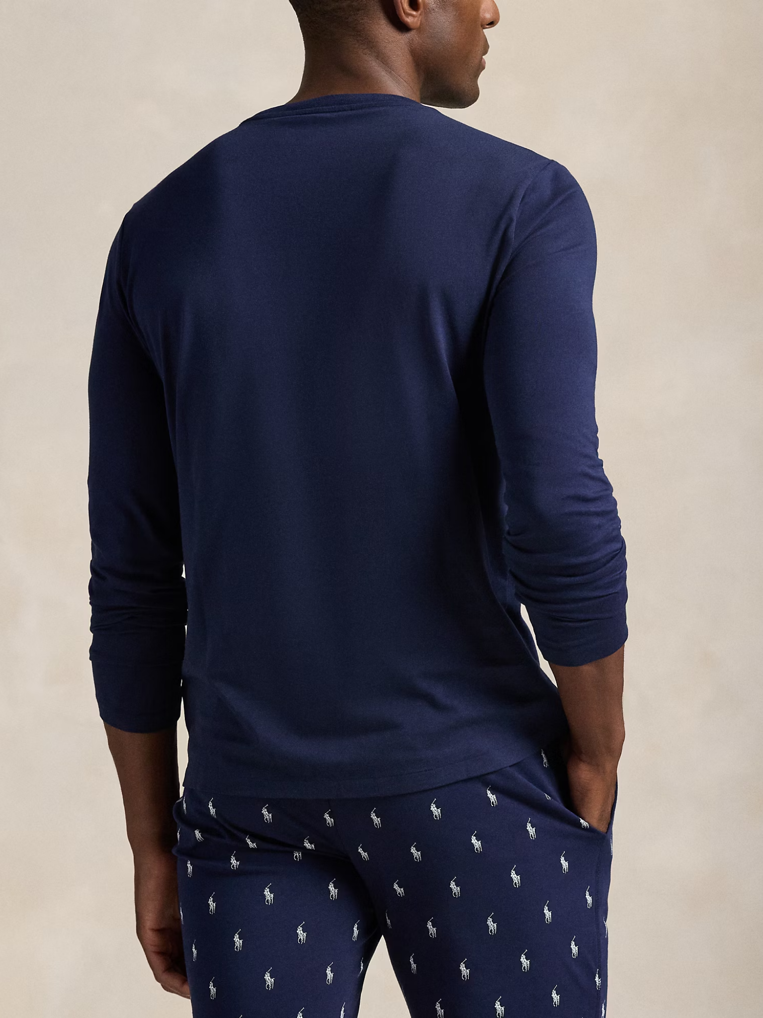 RALPH LAUREN Cotton Jersey Sleep Shirt Cruise Navy