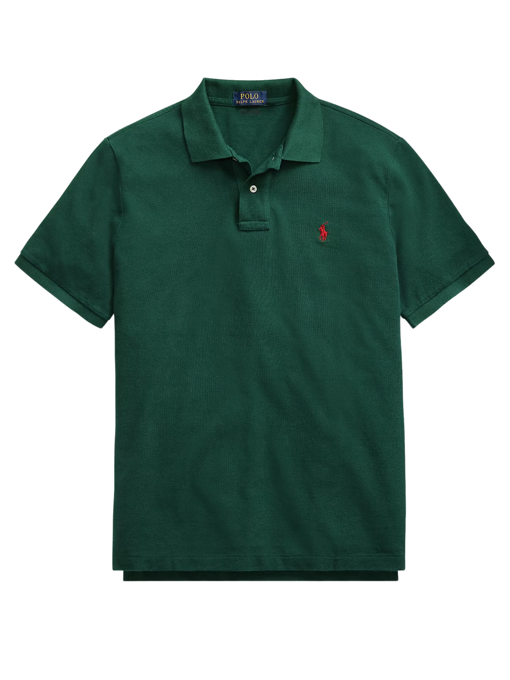 RALPH LAUREN Slim Fit Mesh Polo Shirt College Green