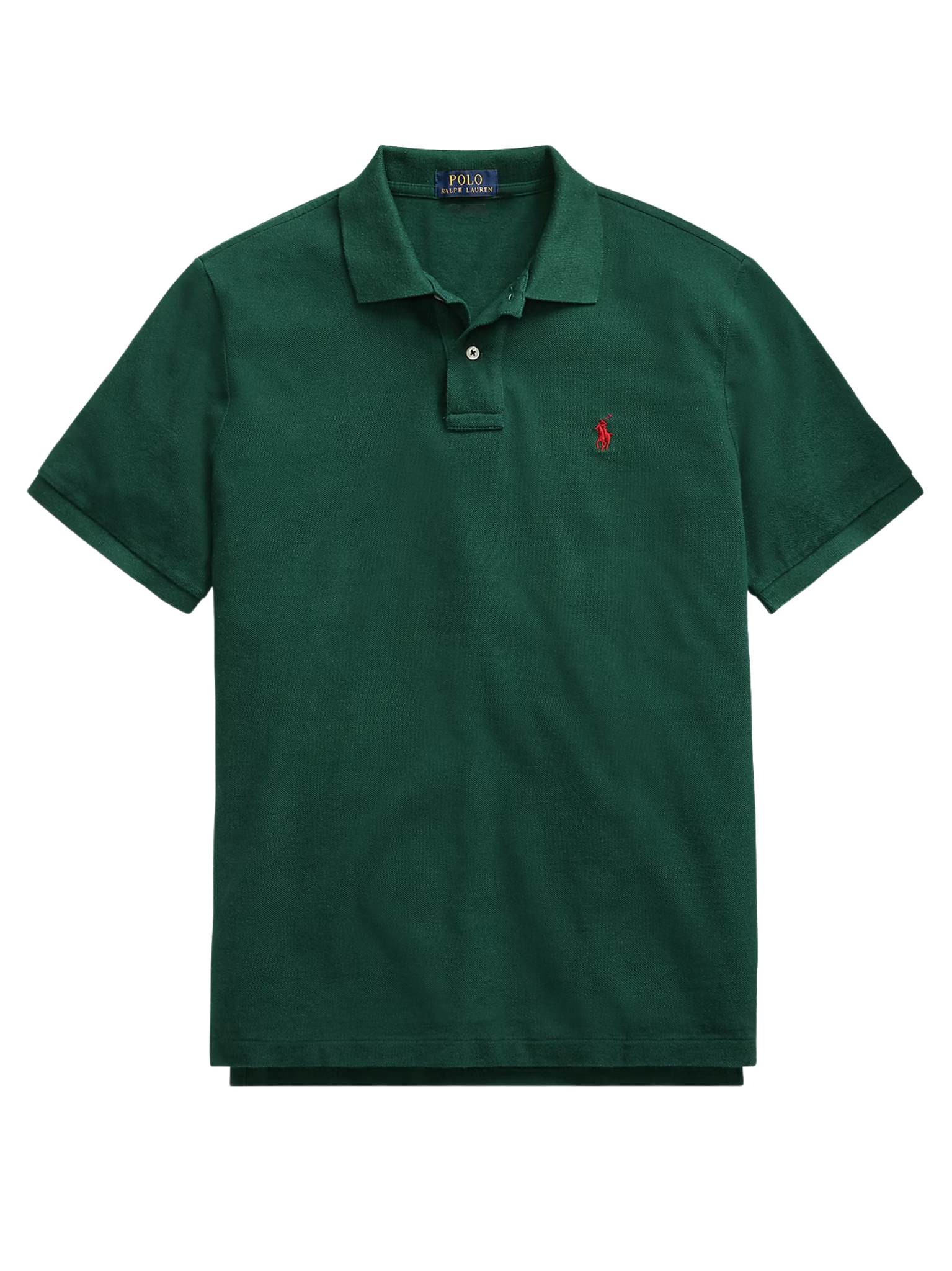 RALPH LAUREN Slim Fit Mesh Polo Shirt College Green