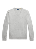 RALPH LAUREN Slim Fit Cotton V-Neck Jumper Andover Heather