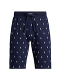 RALPH LAUREN Allover Pony Cotton Jersey Sleep Shorts Cruise Navy