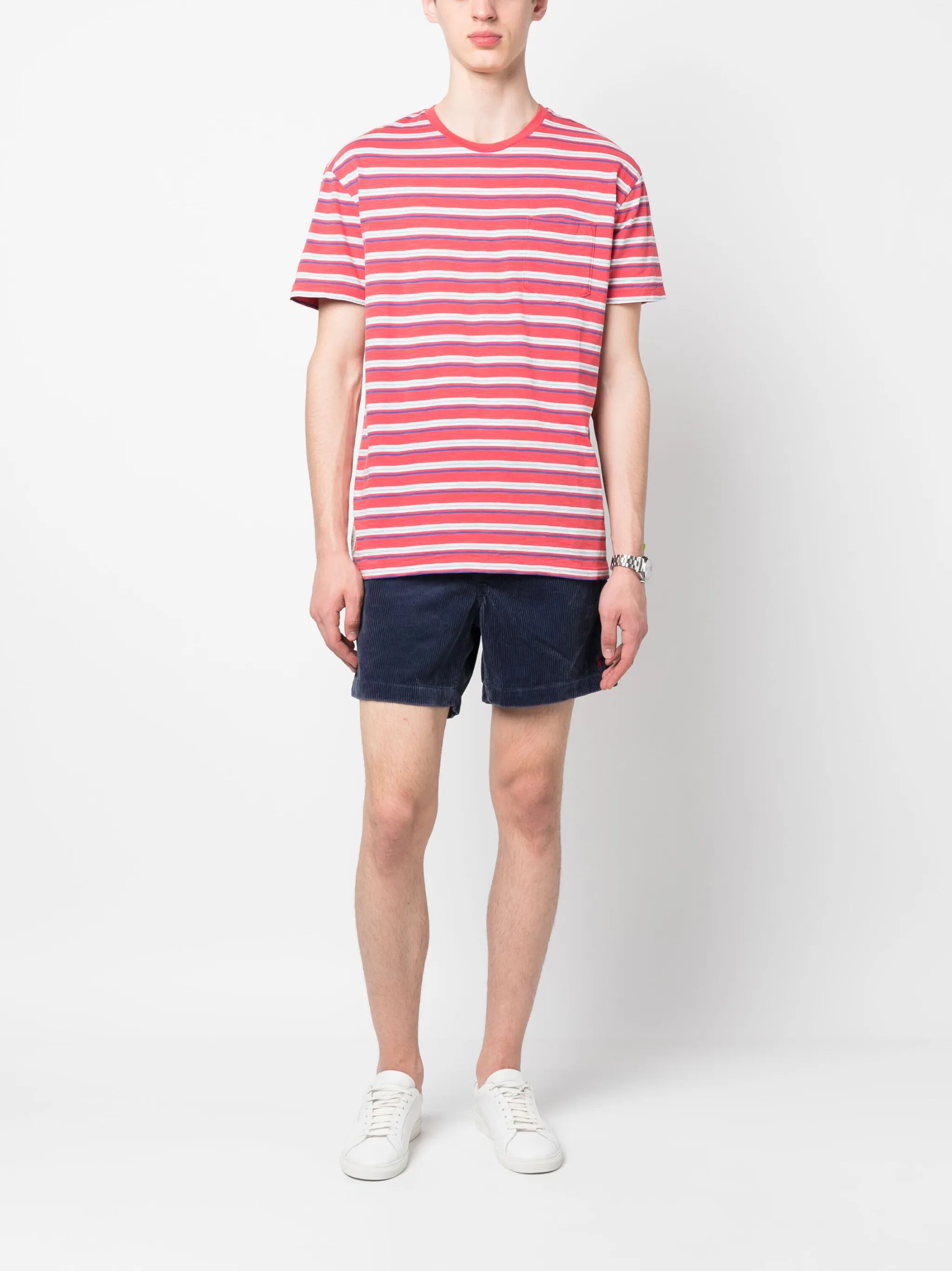 RALPH LAUREN Corduroy Drawstring-fastening Shorts Navy