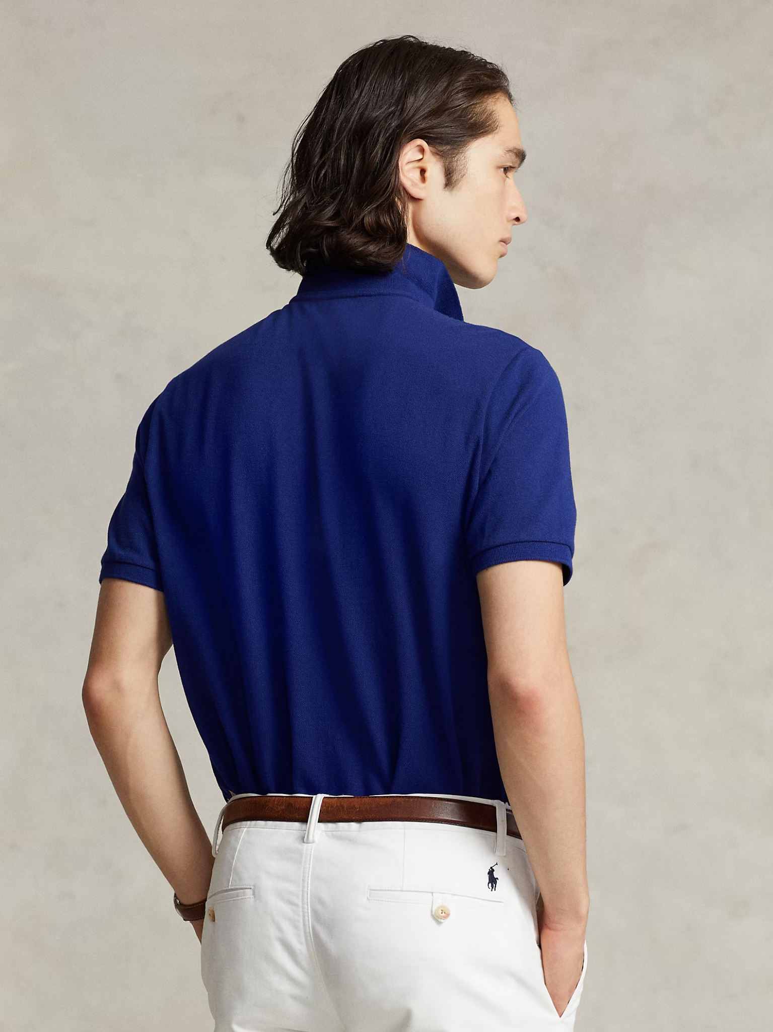 RALPH LAUREN Slim Fit Mesh Polo Shirt Autumn Royal