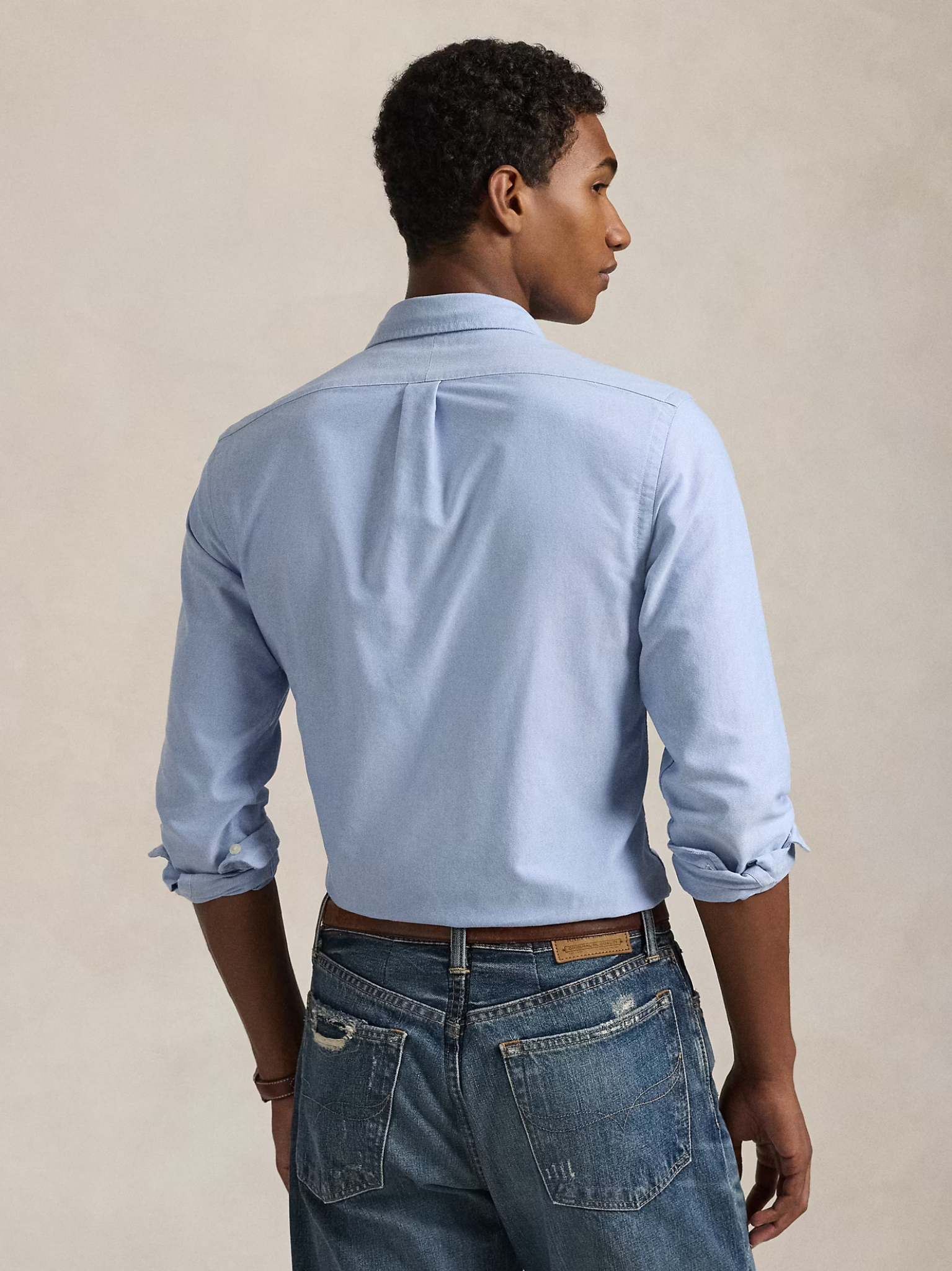 RALPH LAUREN Slim Fit Oxford Shirt Blue
