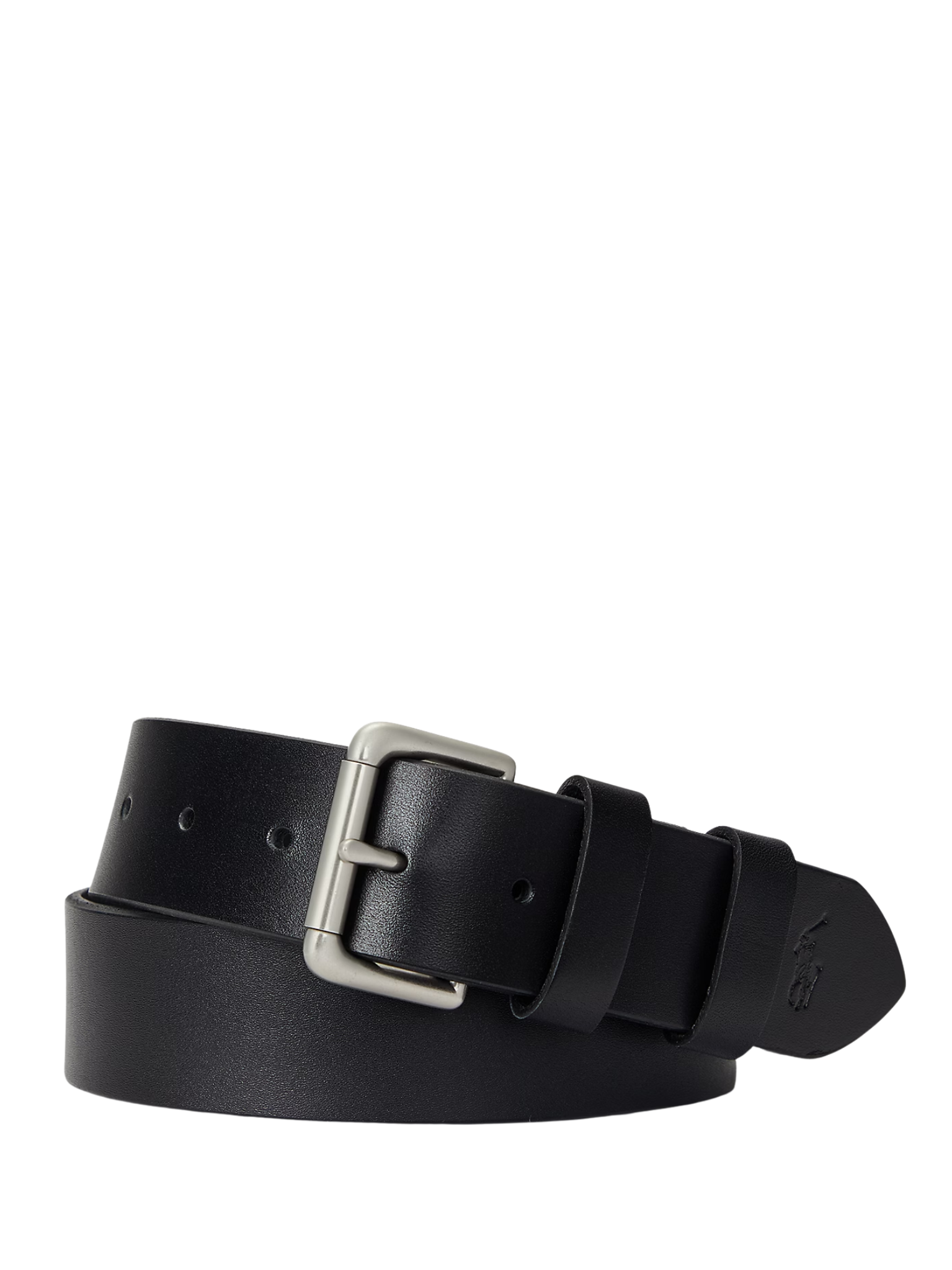 RALPH LAUREN Leather Roller-Buckle Belt Black