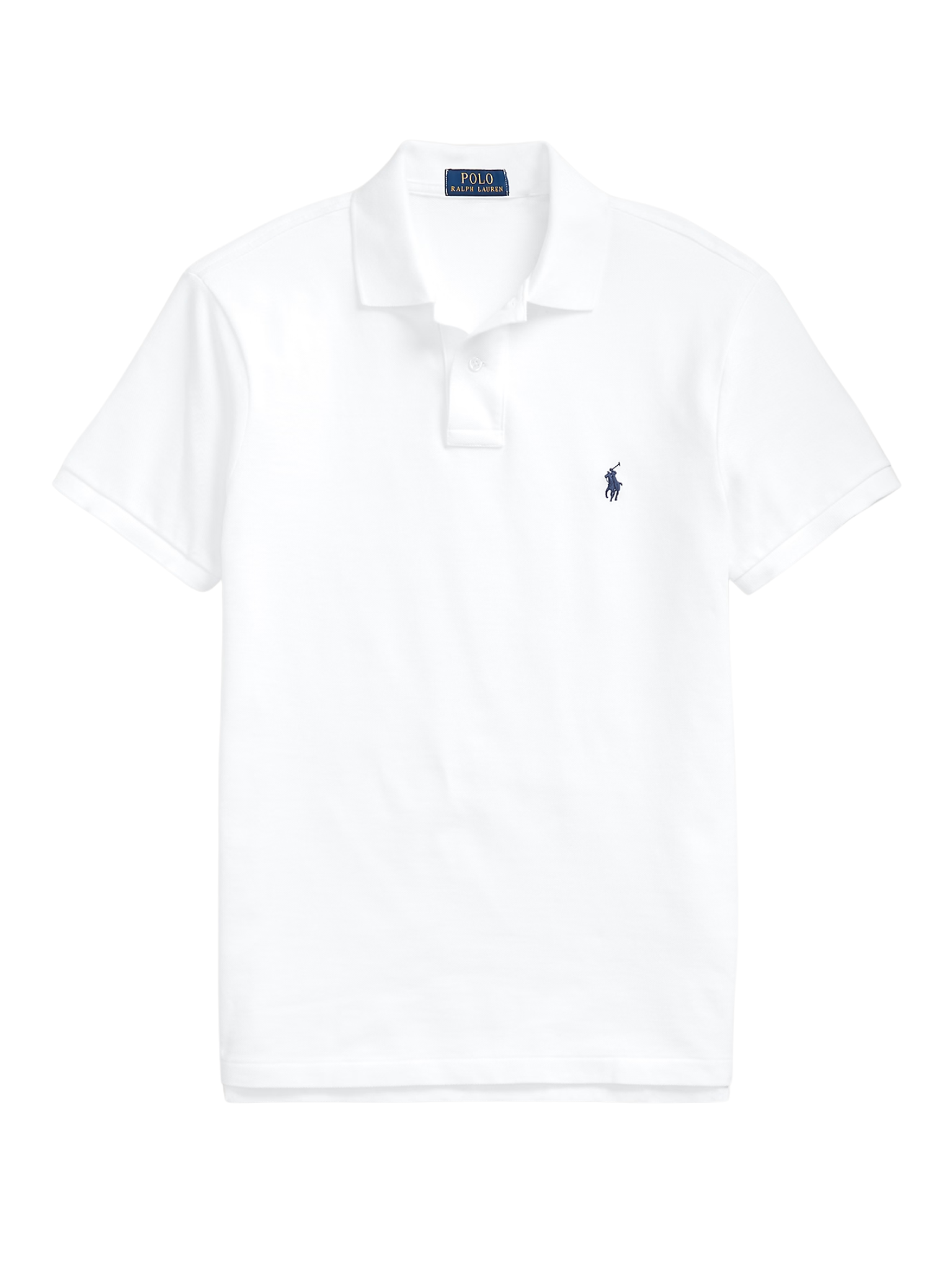 RALPH LAUREN Slim Fit Mesh Polo Shirt White